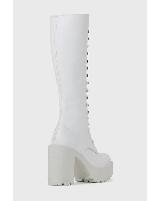 ROC Boots Australia White Roc Lash Heeled Leather Lace-Up Boot