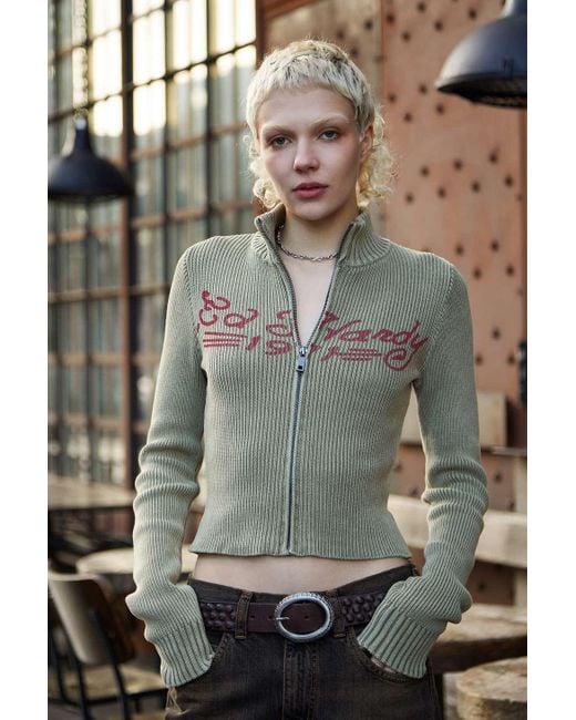 Ed Hardy Uo Exclusive Rose Death Knitted Track Jacket in Green Lyst UK