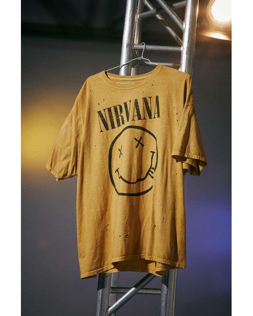 Urban Outfitters Yellow Nirvana Destroyed T-shirt Dress