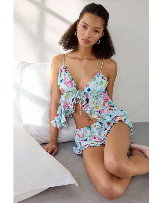Out From Under Multicolor Daydream Satin Pyjama Set