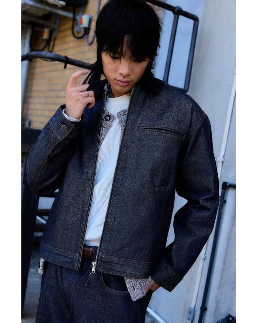 BDG Blue Alba Raw Denim Worker Jacket for men
