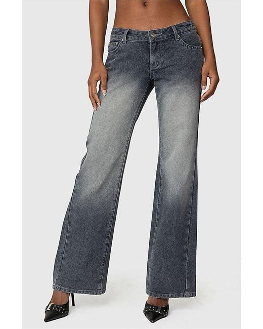 Edikted Black Alysse Low Rise Washed Jeans
