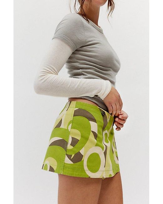 BDG Green Harlow Micro Mini Wrap Skirt