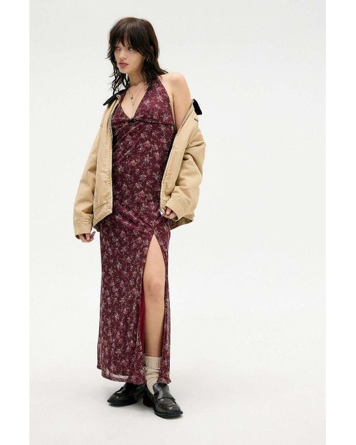 Urban Outfitters Uo Floral Halterneck Mesh Maxi Dress in Red | Lyst UK Urban Outfitters Uo Floral Halterneck Mesh Maxi Dress in Red | Lyst UK