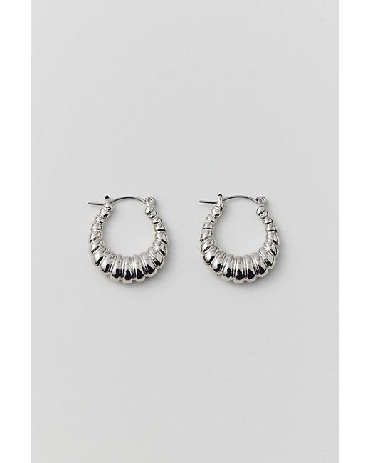 Urban Outfitters Black Textured Tapered Hoop Earring