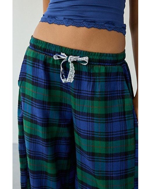 Out From Under Blue Your Dreams Brushed Flannel Lounge Jogger Pant