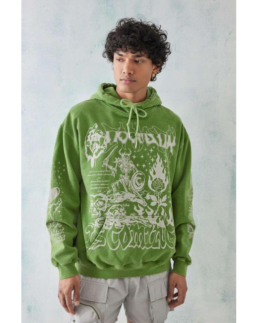 Urban Outfitters Uo Green Grunge Hoodie Sweatshirt for men