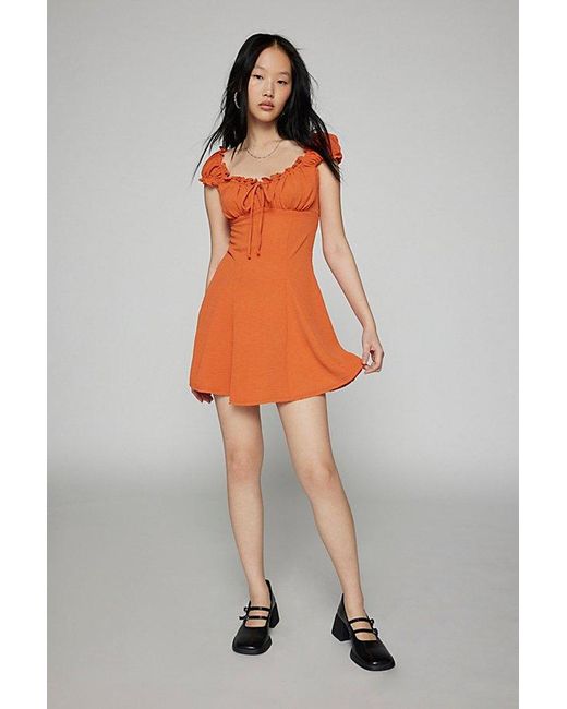 Urban Outfitters Orange Uo Blair Mini Dress