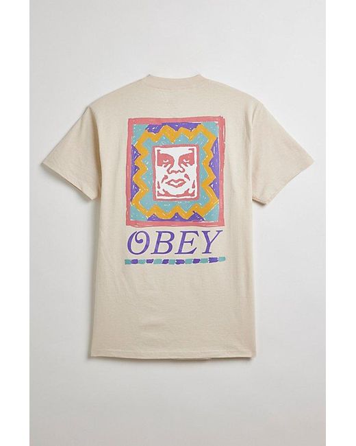 Obey Gray Throwback Tee for men