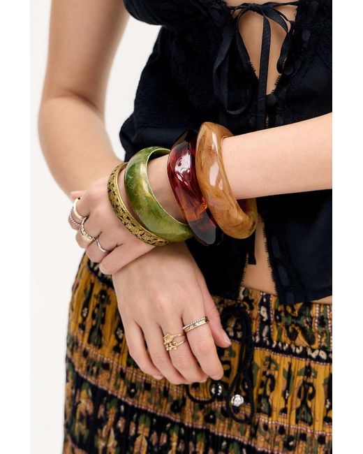 Urban Outfitters Black Uo Tortoiseshell Chunky Resin Bangle