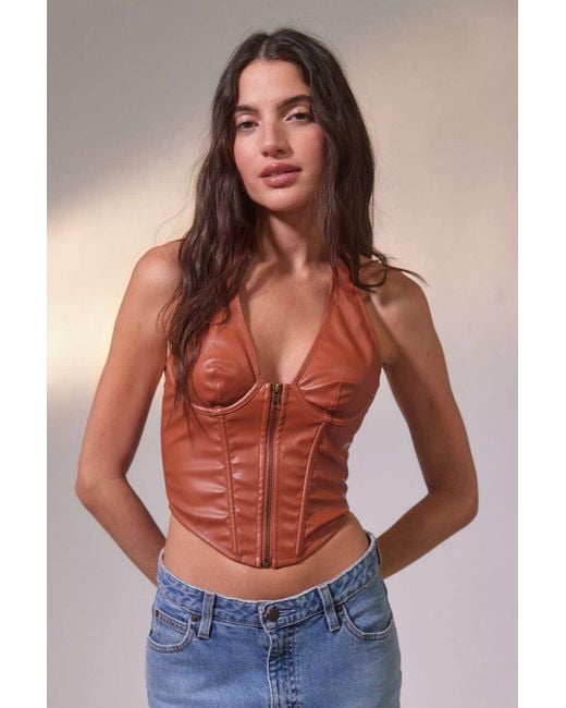 Out From Under Gray Hot Stuff Faux Leather Corset