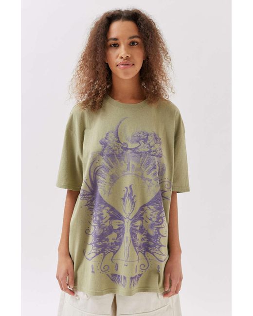 Urban Outfitters Green Uo Mystical World Tour Oversized Tee