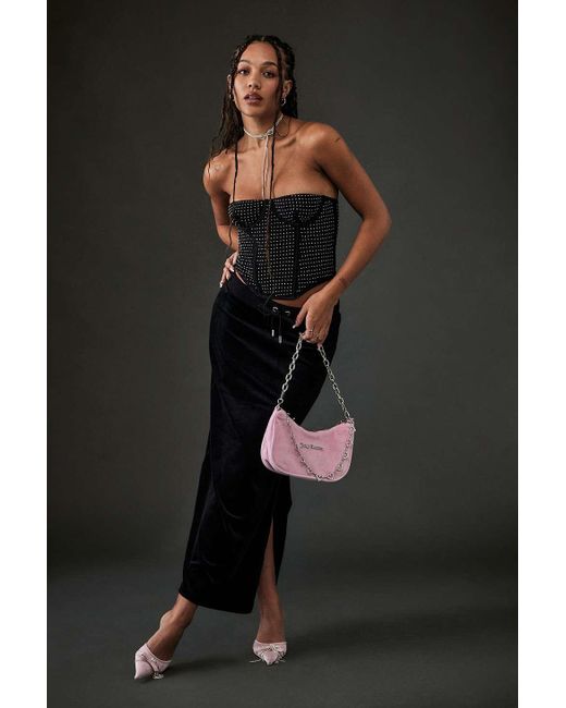 Juicy Couture Black Steph Column Midi Skirt