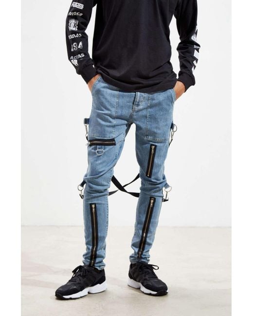 BDG Blue Zip Strap Skinny Jean for men