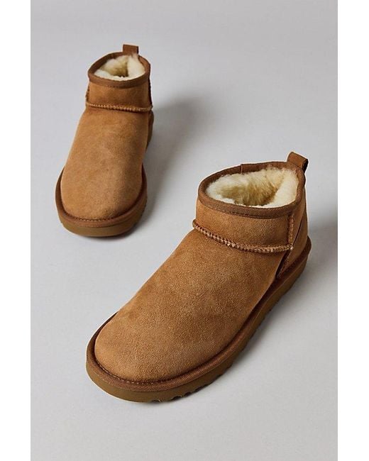 Ugg Brown Classic Ultra Mini Ankle Boots