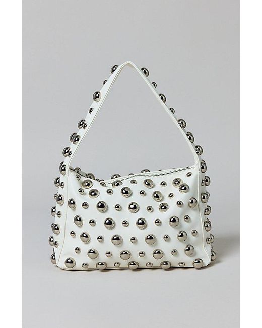 Silence + Noise Gray Mona Studded Shoulder Bag
