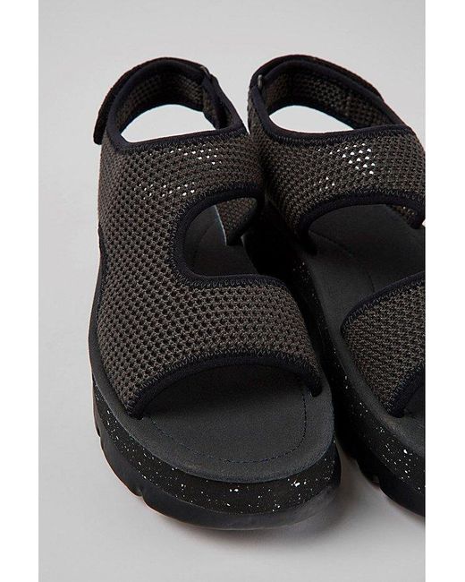 Camper Black Oruga Up Mesh Lightweight Platform Sandals