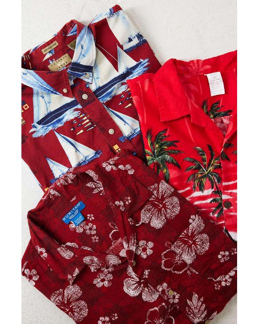 Urban Renewal Vintage Red Hawaiian Shirt