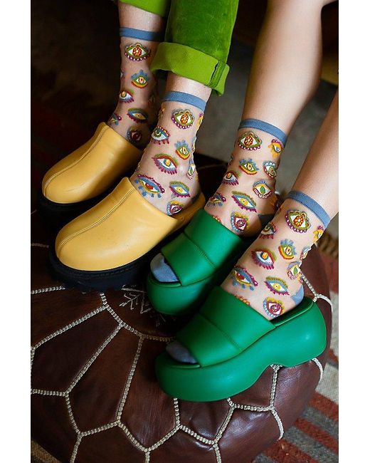 Sock Candy White Evil Eye Sheer Sock