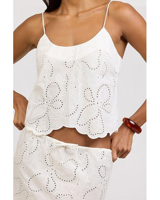 Onia White Scallop Cami