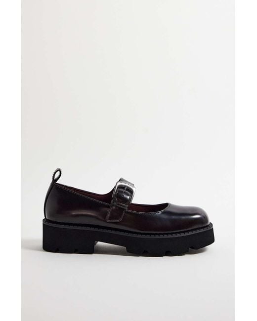 Charles & Keith Black Burgundy Chunky Mary Jane Shoes