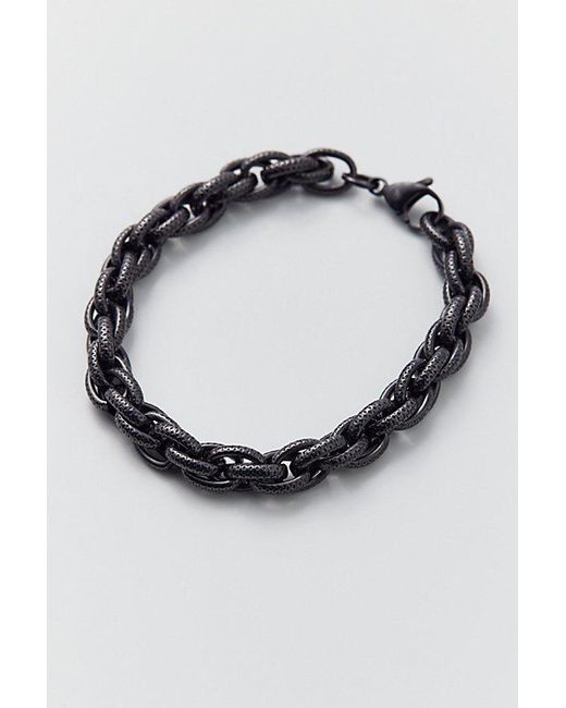 Urban Outfitters Metallic Textured Rope Chain Stainless Steel Statement Bracelet for men