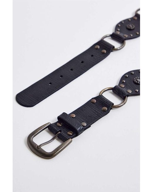 Urban Outfitters Black Uo Mini Leather Concho Belt