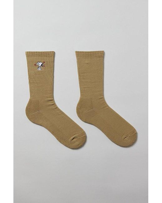 Urban Outfitters White Peanuts Snoopy Love Crew Sock for men