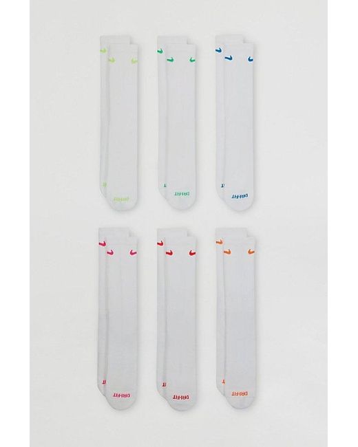 Nike White Everyday Plus Cushioned Crew Sock 6-Pack for men