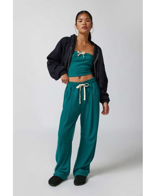 Out From Under Blue Nova Waffle Sweatpant In Dark Green,at Urban Outfitters