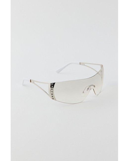 Urban Outfitters Blue Chrissy Metal Shield Sunglasses