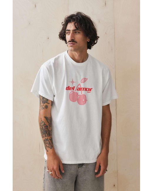 Urban Outfitters Natural Uo Ecru Cherry Del Amour T-shirt for men
