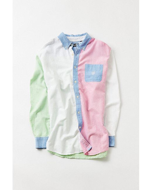 Urban Outfitters Multicolor Vintage '90s Pastel Colorblock Button-down Shirt