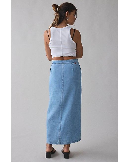 Levi's Blue Column Wrap Denim Midi Skirt