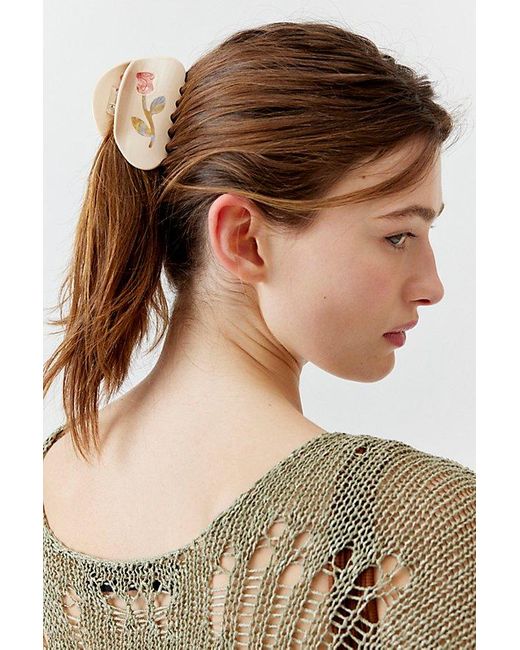 Urban Outfitters Brown Rose Resin Claw Clip