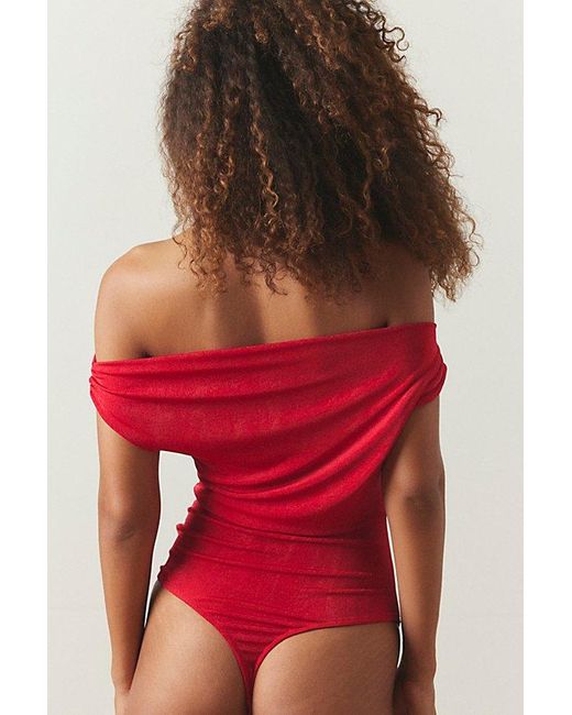 Out From Under Red Sofie Off-The-Shoulder Bodysuit