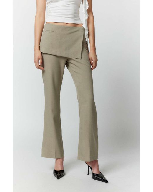 Silence + Noise Natural Silence + Noise Staci Trouser Pant In Light Grey,at Urban Outfitters