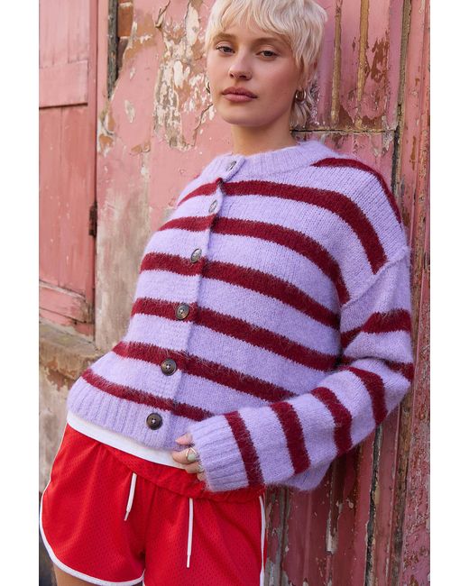 Urban Outfitters Red Uo Hudson Cardigan