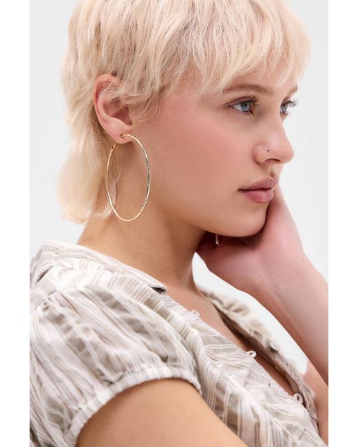 Silence + Noise Pink Silence + Noise Xl Etched Hoop Earrings