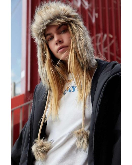 Urban Outfitters Natural Phoenix Faux Fur Trapper Hat