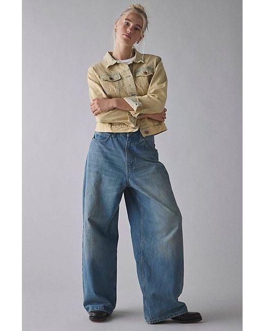 Vintage & ReMADE by UO Natural Remade By Uo Overdyed Fitted Denim Jacket