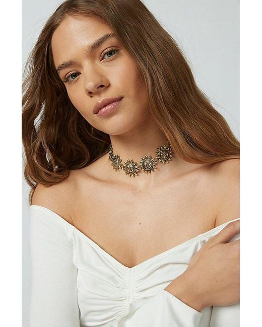 Urban Outfitters Brown Statement Sun Choker Necklace