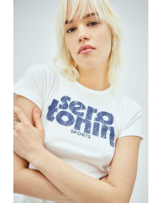 Urban Outfitters White Uo Serotonin Baby T-shirt