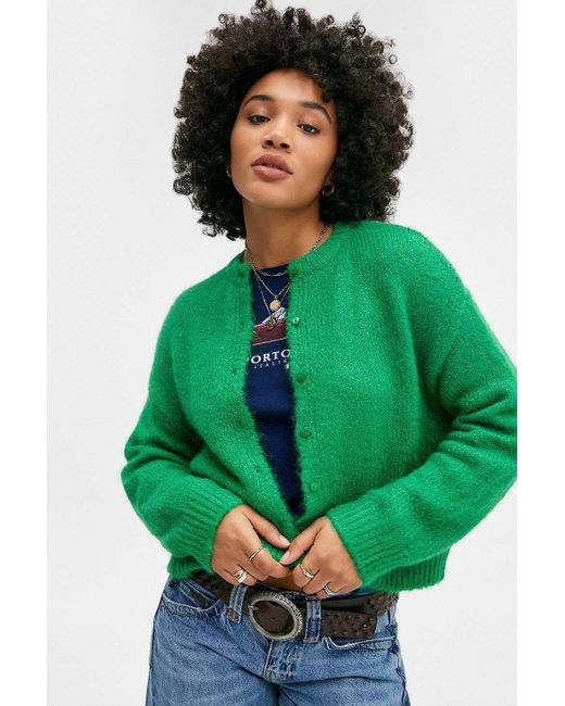 Urban Outfitters Green Uo Dakota Knit Cardigan