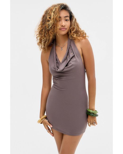 Silence + Noise Purple Silence + Noise Maxie Eyelet Halter Dress