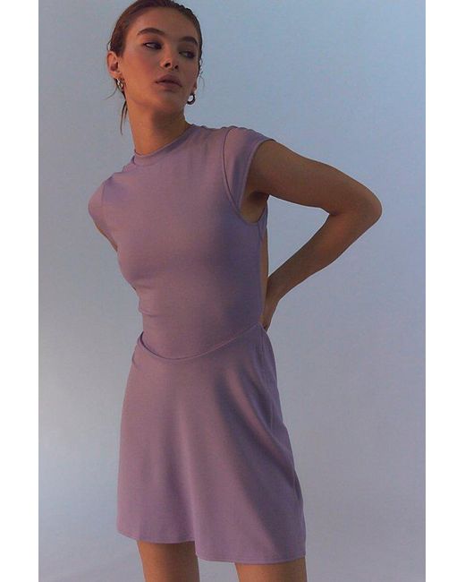 Silence + Noise Purple Sadie Cutout Mini Dress