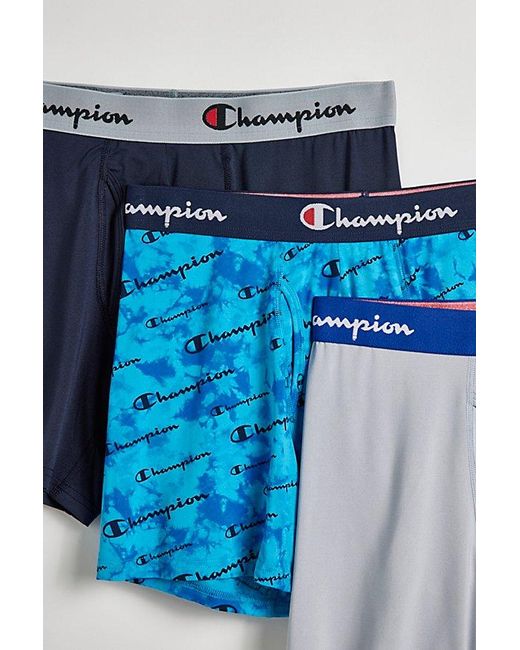 Champion Blue Lightweight Stretch Boxer Brief 3-Pack for men