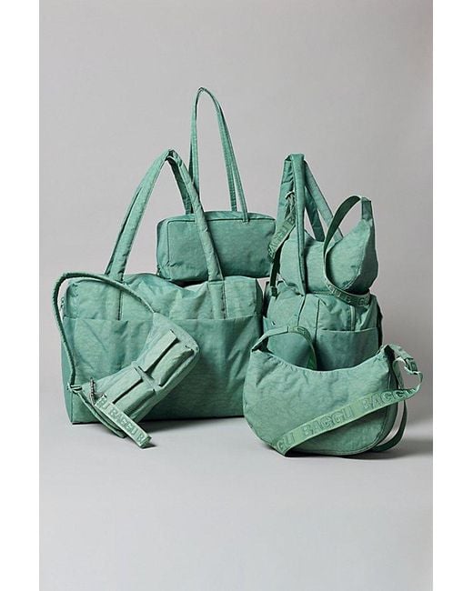 Baggu Green Medium Nylon Crescent Bag