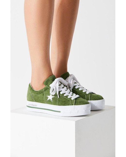 Converse Converse One Star X Mademe Corduroy Platform Sneaker in Green |  Lyst