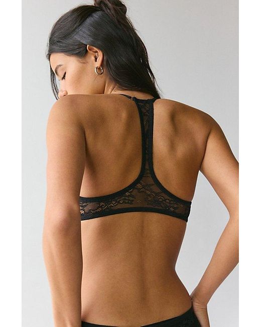 Out From Under Black Julia Sheer Lace Racerback Underwire Bra